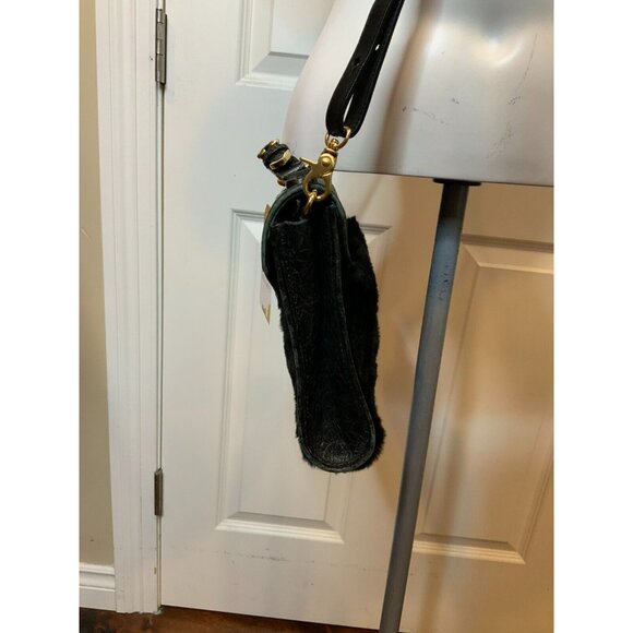 Rebecca Minkoff Collection Black Crocodile & Fur Crossbody Purse Handbag - Picture 5 of 7